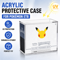   Boîte de présentation en acrylique transparent pour Elite Trainer Box (ETB) et Booster Box, avec couvercle magnétique robuste, protection anti-poussière pour TCG