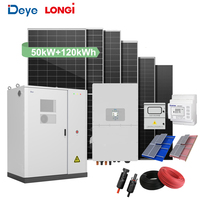 Deye 50kW Hybrid Solar Kit 120kWh Batería + Longi Hi-Mo X6 585W Paneles para almacenamiento de energía comercial y sistemas conectados a la red