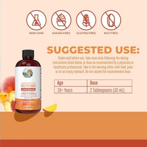 Multivitamínico Líquido Matutino para Mujeres, Crecimiento del Cabello, Reduce las Arrugas y las Líneas Finas, Sabor Melocotón y Mango - Product Image 5