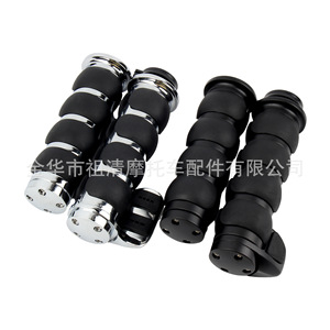 Zuqing <b>Motorcycle</b> Handlebar <b>Grips</b> Aluminum Chrome Black For Harley-Davidson Universal Fit - Product Image 5