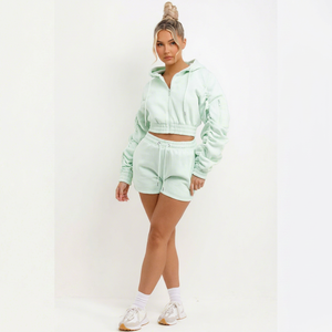 Conjunto de Sudadera con Capucha y Pantalones Cortos para Mujer, Diseño de Primera Calidad, Hecho a Medida, Ajustable, de Alta Calidad, en Oferta, Ropa Casual de Dos Piezas - Product Image 1
