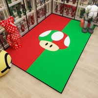 Tapis 3D Super Mario - Tapis en peluche doux antidérapant pour la chambre des enfants, la chambre à coucher, le salon, la zone de jeux, la décoration de la maison