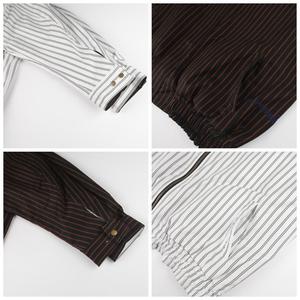 Vestes réversibles pour hommes, style polyvalent, Harrington classique, rayures verticales, multi-poches, ourlet élastique - Product Image 4