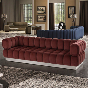 Divano in velluto Multi-persona di lusso in stile italiano moderno design Tofu per l'applicazione di scuola e laboratorio - Product Image 1