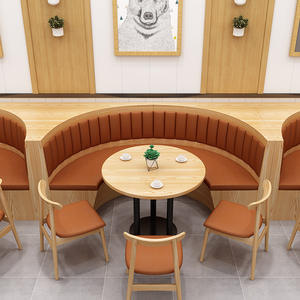 Conjunto de Asientos Curvos Modernos para Restaurante, Sofá Comercial con Mesas y Sillas Personalizadas para Muebles de Comedor - Product Image 2