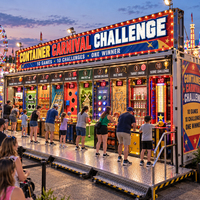 Équipement interactif de jeux de carnaval en conteneur pour la location d'événements, l'activation de marque, les événements en entreprise et le divertissement