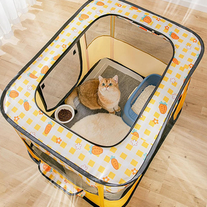 Parc pour animaux de compagnie portable, parc pour chat pliable d'intérieur, cages pour chat avec abri amovible, parc pour animaux de compagnie pour chiens et chats, voyage en plein air - Product Image 6
