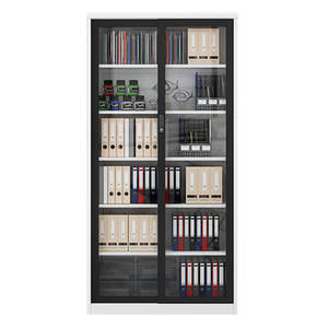 제조업체 2000*1000*400 슬라이드 유리문 잠금 가능 금속 선반 철제 보관 책장 - Product Image 1