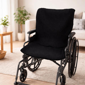 Custom Wheelchair Sheepskin Seat and Backrest <b>Cushion</b> Cover for Pressure Relief Soft Faux Fur <b>Pad</b> for Elderly and Medical Use - Product Image 1