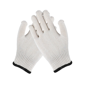 Guantes de algodón industriales blancos de punto sin costuras de calibre 10 Guantes DE TRABAJO resistentes - Product Image 3