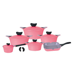 Eco-Friendly Die Casting Aluminum Cookware Set with Granite <strong>Ceramic</strong> Cooking <strong>Pots</strong> and Glass Lid - Product Image 3