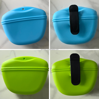 Custom LOGO Dog Training Pouch Magnetic Closing Silicone Dog Treat Pouch with Clip