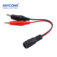 2 pinces crocodiles 4mm DC Power Plug Connector Adapter Wire Red and Black Clips Crocodile Test Leads