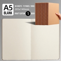 Cahiers de notes personnalisés pour étudiants, format A5, avec couverture en papier kraft, classeur imprimé, reliure cousue, cadeau