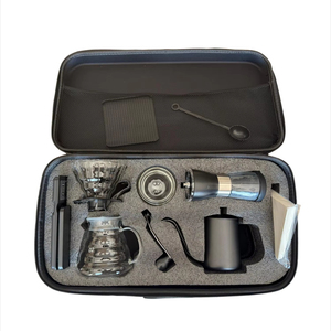 Outdoor <b>Coffee</b> Travel Set (9-Piece), Including a Pour-Over Kettle, Manual Grinder, and <b>Maker</b> Kit KFTZ Outdoor and Indoor Scenari - Product Image 1