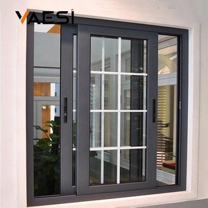 Fenêtre coulissante en <span class=keywords><strong>aluminium</strong></span> à double vitrage avec grille de protection contre les ouragans, design personnalisé par l'usine VAESI, <span class=keywords><strong>pour</strong></span> appartement - Product Image 1