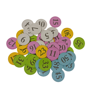 Wholesale Customized Quality Colorful Number Engraved Wooden <strong>Token</strong> Coin One Both Sided Printed Plastic Coin Accessory <strong>Board</strong> - Product Image 1