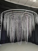 Décoration de scène de mariage KH : Rideaux de plafond en perles acryliques et cristaux pour événements, design cercle