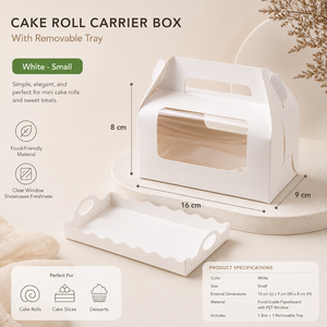 Custom <b>Cake</b> Roll Packaging <b>Box</b> with Clear Window Handle Food Grade Paper <b>Box</b> for Dessert <b>Gift</b> Packaging - Product Image 2
