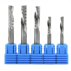 Hoge Kwaliteit Massief Carbide Spiraal Router Bit End Molens Voor Acryl Aluminium Pvc Cnc 3.175Mm 4Mm 6Mm Enkele Fluit Up Cut End Molen