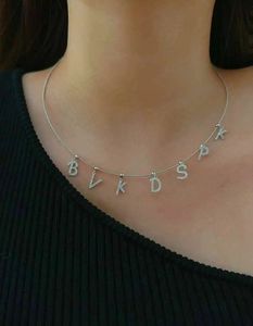 Xinfly <b>Custom</b> 18K Gold Jewelry New Fashion Fine Pendant <b>Necklace</b> with Diamond Letter <b>Name</b> Personalized Initial <b>Necklace</b> - Product Image 3