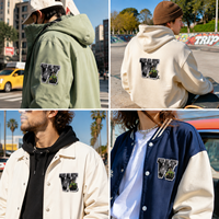 Parche Termoadhesivo Bordado Personalizado con Letra W, Diseño de Telaraña de Halloween, Insignia con Logotipo para Ropa Urbana, Chaquetas y Prendas