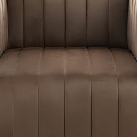 Fauteuil d'appoint en velours capitonné avec panneaux latéraux en métal pour salon et hôtel