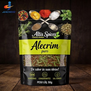 Sachets Doypack en plastique de qualité alimentaire imprimés sur mesure, sachets d'emballage pour herbes, assaisonnements et épices avec fermeture éclair et fenêtre transparente - Product Image 3