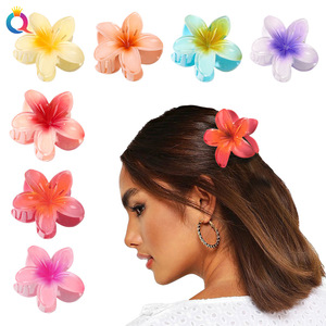 Pinza para el pelo Jc de 8 cm con forma de flor de plástico, accesorios para el cabello duraderos para damas, para fiestas y uso diario. - Product Image 3