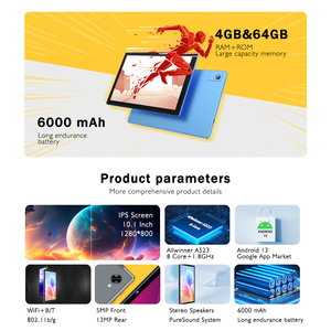 2024 nueva llegada Tablet Android 10 pulgadas 5G Wifi 4GB <span class=keywords><strong>RAM</strong></span> 64GB ROM 10,1 pulgadas <span class=keywords><strong>2</strong></span> en 1 Android 13 Tablet con funda para teclado - Product Image 4