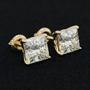 Pendientes de Oro con Diamantes, Joyería Fina, Corte Brillante, Piedras de Alto Brillo, Diseño Clásico Elegante, Ligeros, para Uso Diario - Product Image 3