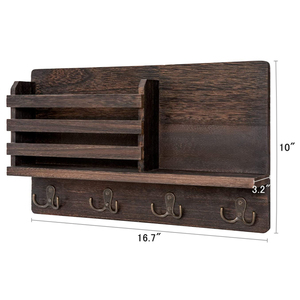 Mộc Mạc Gỗ Paulownia Nổi Kệ Tường Key Khăn Quần Áo Túi Chân Đế Giá Đỡ Clip Hanger Gỗ Tường Kệ - Product Image 6