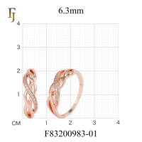 Bijoux FJ Fallon, rubans de zircons blancs, alliances éternelles tendance, plaquées or rose, base en laiton