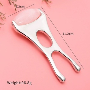 Offre Spéciale : Rouleau de jade en quartz rose et <span class=keywords><strong>Gua</strong></span> <span class=keywords><strong>Sha</strong></span> en métal – Outils de beauté pour le visage et le <span class=keywords><strong>nez</strong></span>, lifting et massage SPA - Product Image 5