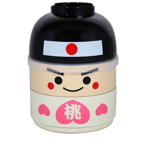 En plastique à 2 niveaux <span class=keywords><strong>MOMOTARO</strong></span> KOKESHI BOÎTE À BENTO - Product Image 1