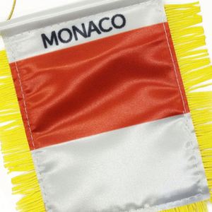 ธงแขวนโลโก้แบบกำหนดเอง MONACO สำหรับกระจกมองหลังรถยนต์และตกแต่งบ้านด้วยเทคนิคการพิมพ์ดิจิทัล - Product Image 3