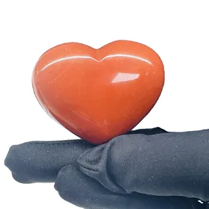 Love Stones red jasper puffy Hearts Healing Crystal
