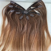 Nouvelles pinces à cheveux style pieuvre couleur ombrée 4 # /30 #   Extensions de cheveux humains 6D, cheveux humains fabriqués à la machine