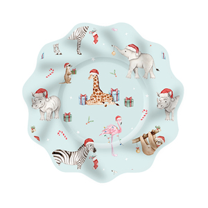 DAMAI Nouvel ensemble de vaisselle jetable personnalisé sur le thème des animaux, en forme de vague, assiettes, gobelets et serviettes en papier pour fête d'enfants - Product Image 4