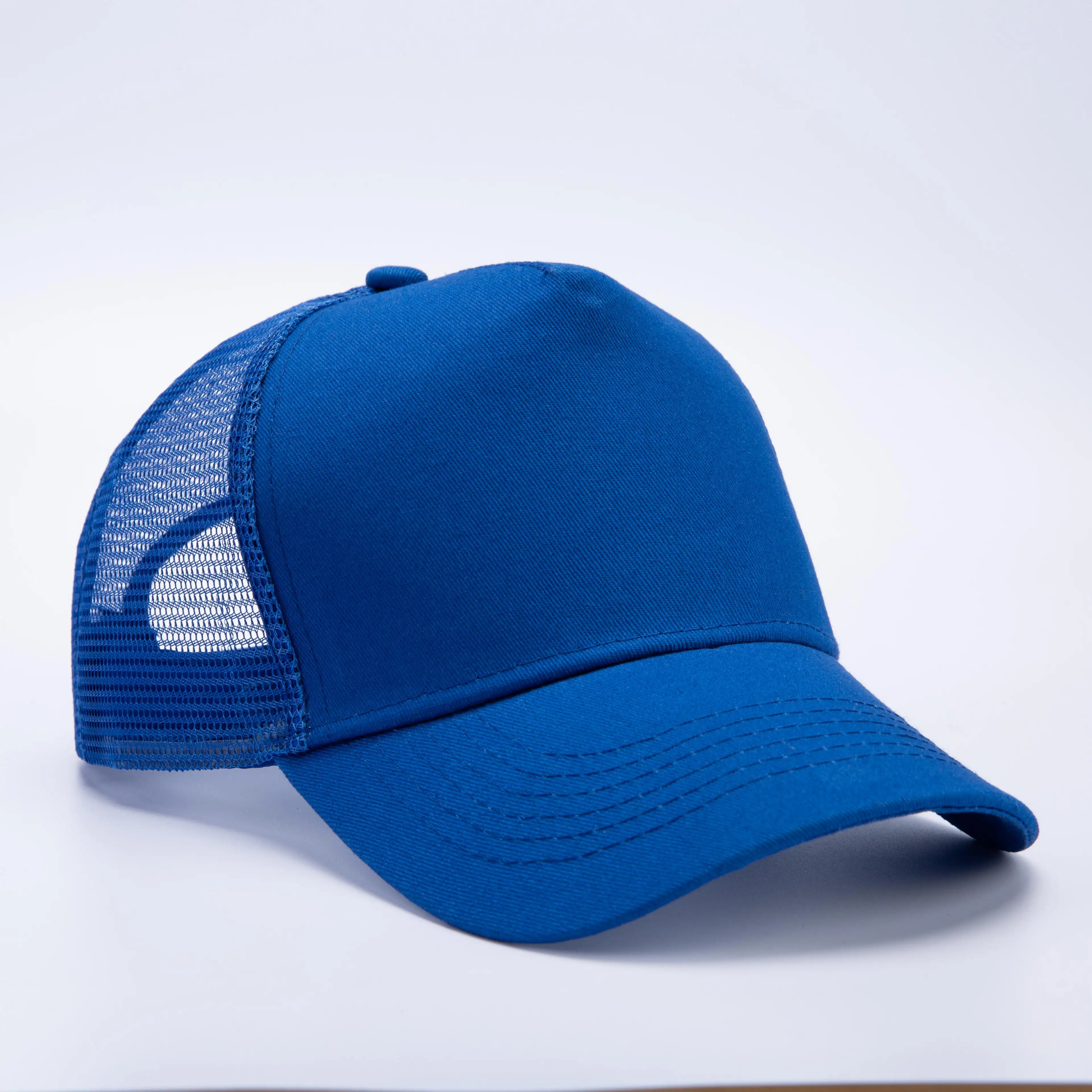 Wholesale cotton fabric custom 5 panels K frame mesh outdoor structured style running baseball caps embroidery logo hats