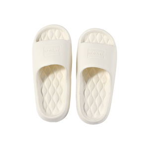 Pantoufles à semelle épaisse pour femmes, blanches, antidérapantes, pour la maison, la salle de bain, la douche, design simple et décontracté - Product Image 2