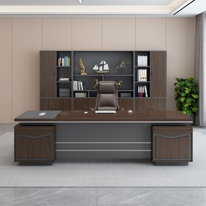 Bureau de direction de luxe moderne de grande taille en forme de L avec armoire latérale pour le bureau du PDG - Product Image 3