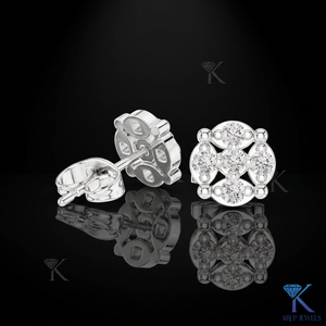 Lab Grown Diamond Brilliant Cut Classic Cluster <b>Stud</b> Earrings 5 Stone 14K/18K Solid Gold Fine Women's Jewelry Wedding Engagement - Product Image 2
