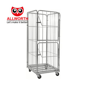 थोक गोदाम भारी शुल्क कार्गो भंडारण गैल्वेनाइज्ड नेस्टिंग जेड प्रकार रोल केज कंटेनर - Product Image 2