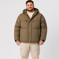 Veste matelassée en duvet pour homme, style utilitaire, à capuche, fermeture éclair intégrale, poches, cordon de serrage, hiver, grandes tailles, surdimensionnée, 6XL, 7XL