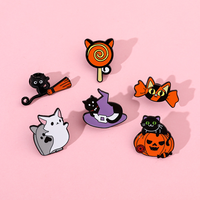 Broche d'Halloween mignonne, motif fantôme et citrouille de dessin animé, badge amusant, cadeau commémoratif de fête, en métal personnalisable, épingle de revers