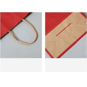 Medium Kraft Paper Bags with Handles Grocery Shopping Retail Bags Party <b>Wedding</b> Birthday Gift Bags Luxury Packaging Paper Bag - Product Image 4