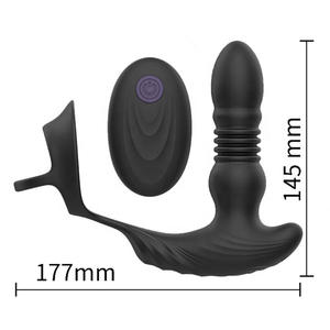 Neuer <span class=keywords><strong>Anal</strong></span> vibrator mit vibrierendem Prostata-Massage gerät mit Penis ring, das Butt Plug Vibrator für Männer, Frauen, Analsex spielzeug, stößt - Product Image 6