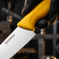 Ensemble de 8 couteaux de boucher OEM personnalisés en acier inoxydable avec manche en PP jaune pour la transformation de la viande en abattoir