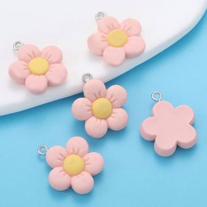 จี้เรซิ่นรูปดอกไม้น่ารักหลากสีสัน สำหรับทำสร้อยคอ DIY และอุปกรณ์ตกแต่งงานฝีมือ - Product Image 4